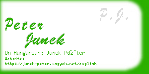 peter junek business card